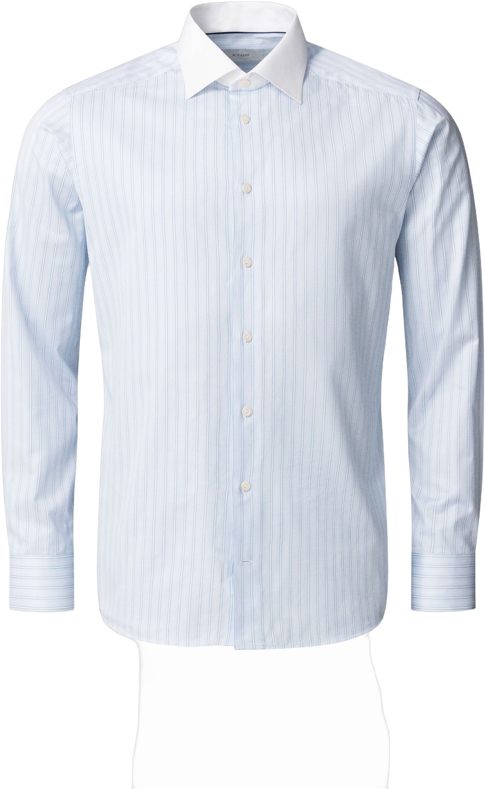 Striped White Collar Signature Twil