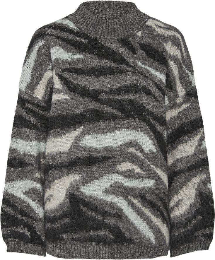 PCPEGGY LS HIGH NECK JACQUARD KNIT