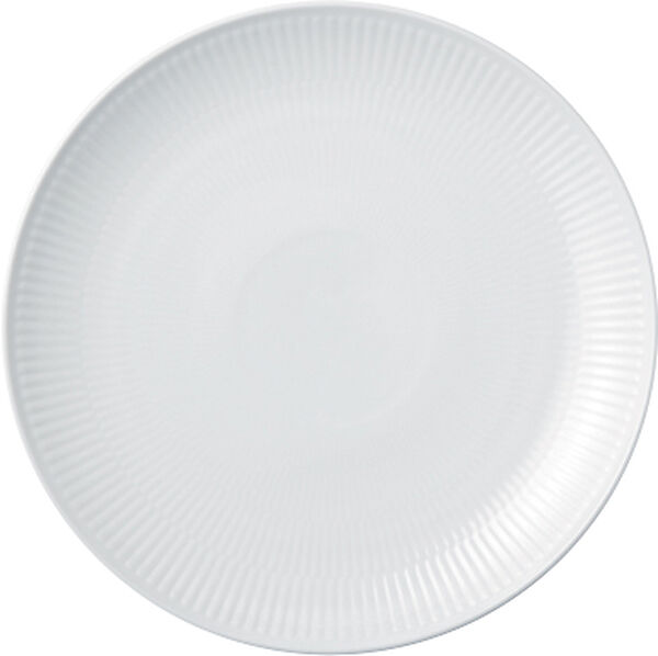 Hvid Riflet coupe 23 cm. tallerken