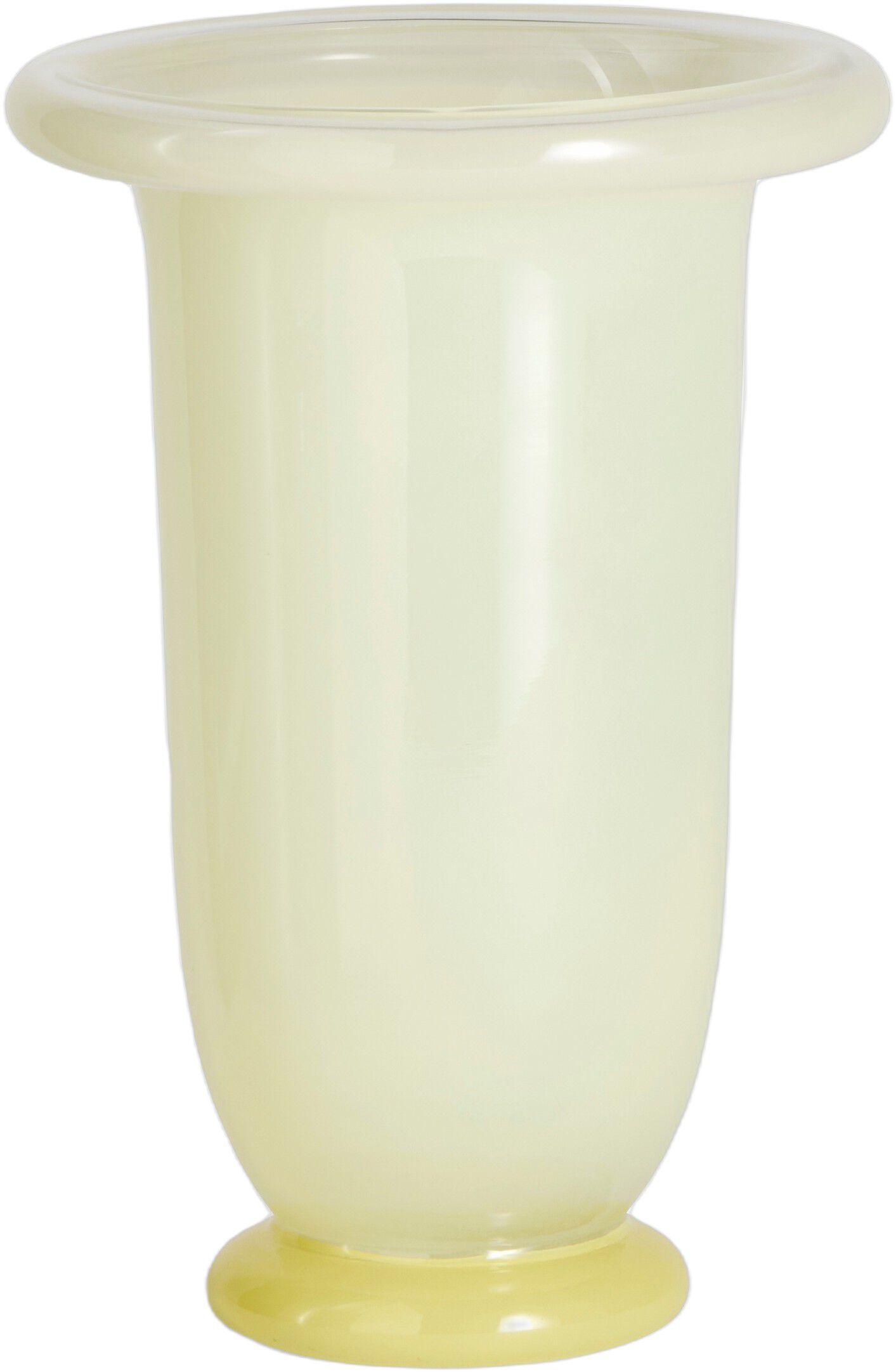 Empire Vase-Medium-Lime yellow with dark lime base