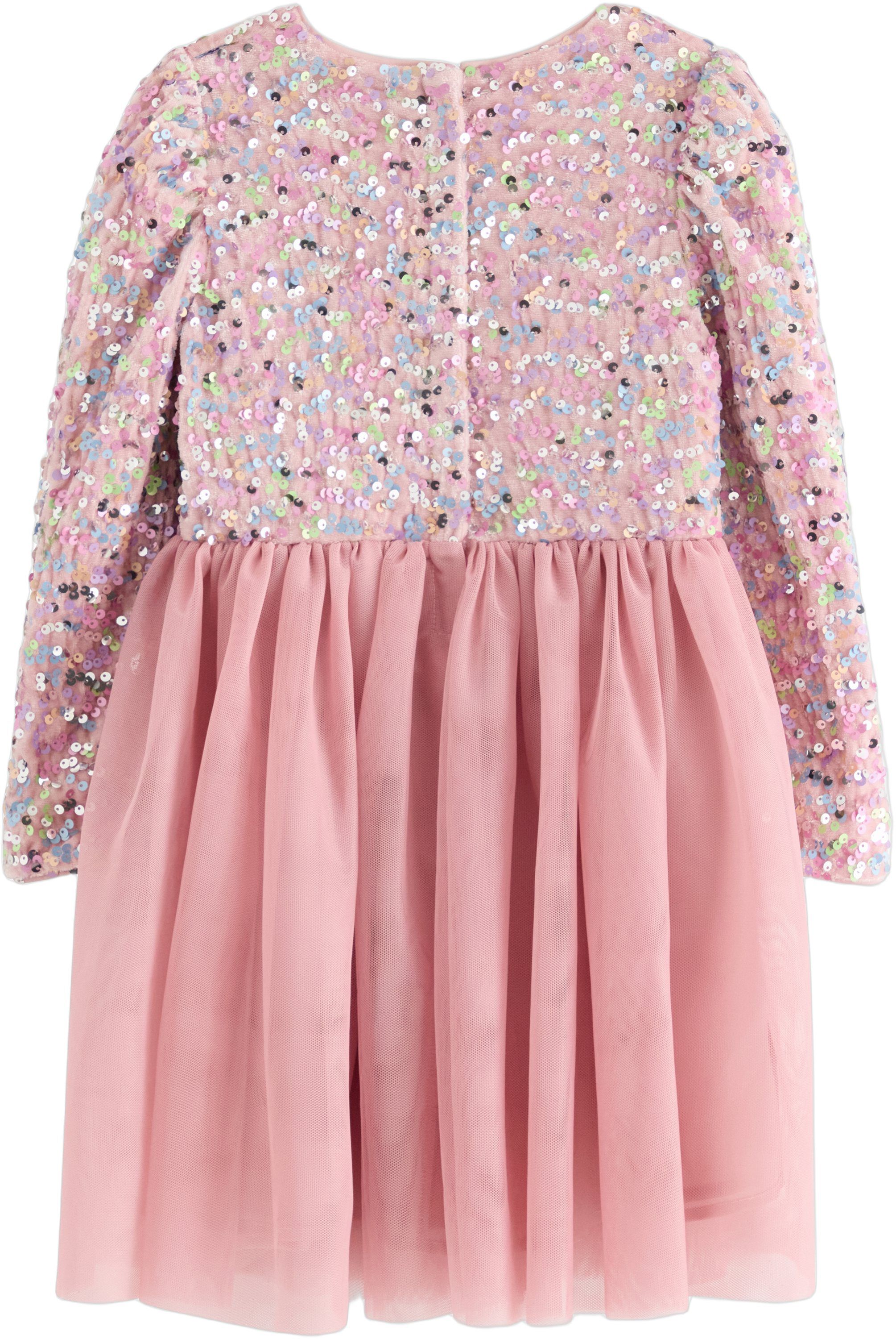 Festive long sleeve dress with a se