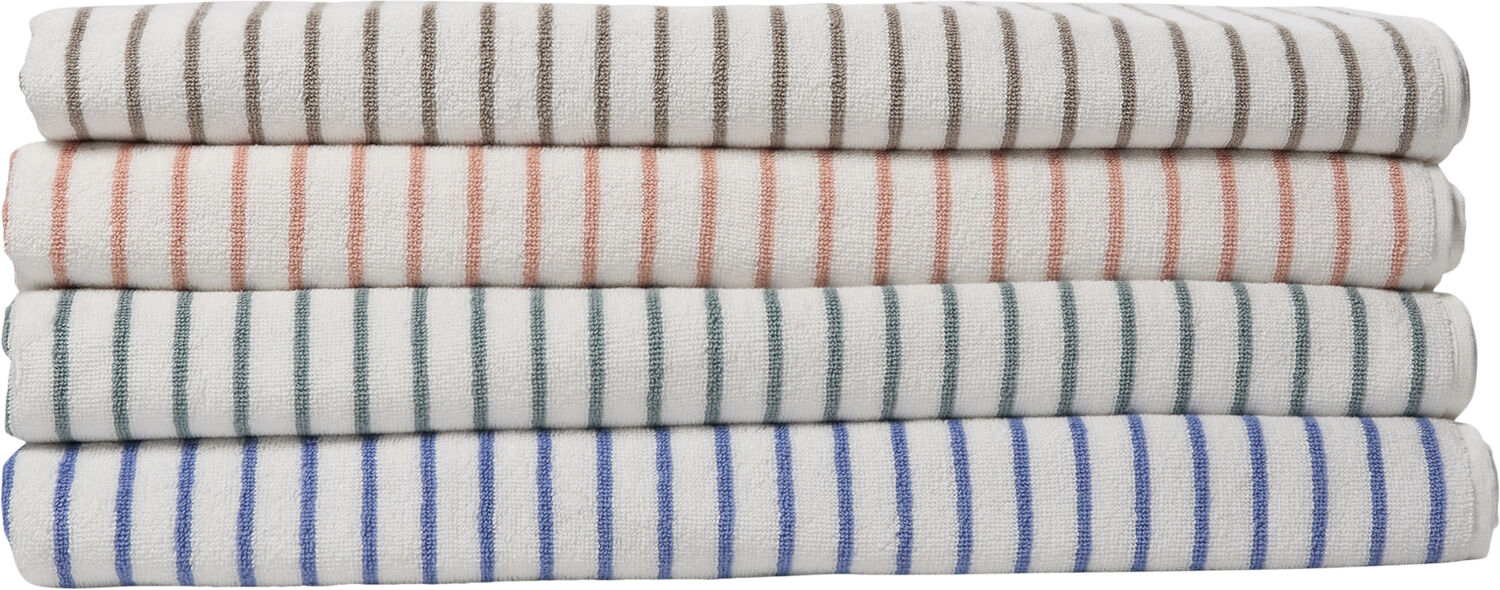 Beach towel 100x180cm smal strib beige GOTS