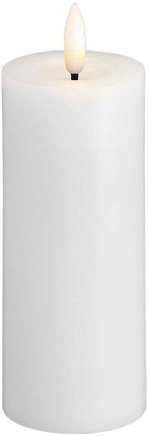 Moods & More - LED Pillar Candles, Silk, Melted, Classic white, 49x125