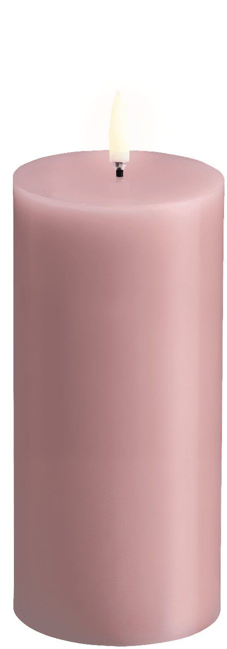 LED pillar candle, Rose powder, Smooth, 7,8x15 cm