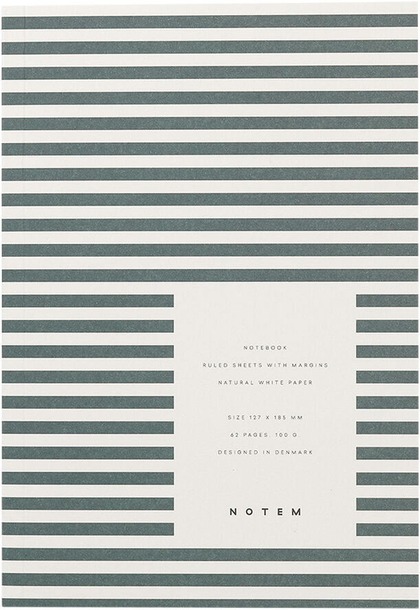 Lille notesbog, mørkegrønne striber