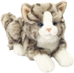 Teddy Hermann - Liggende kat grå 20 cm