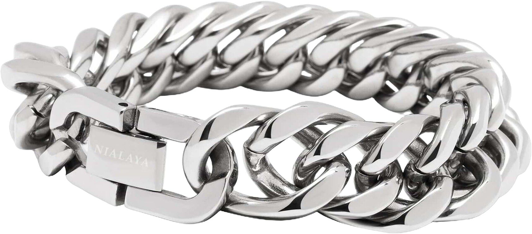 Silver Chunky Cuban Chain Bracelet