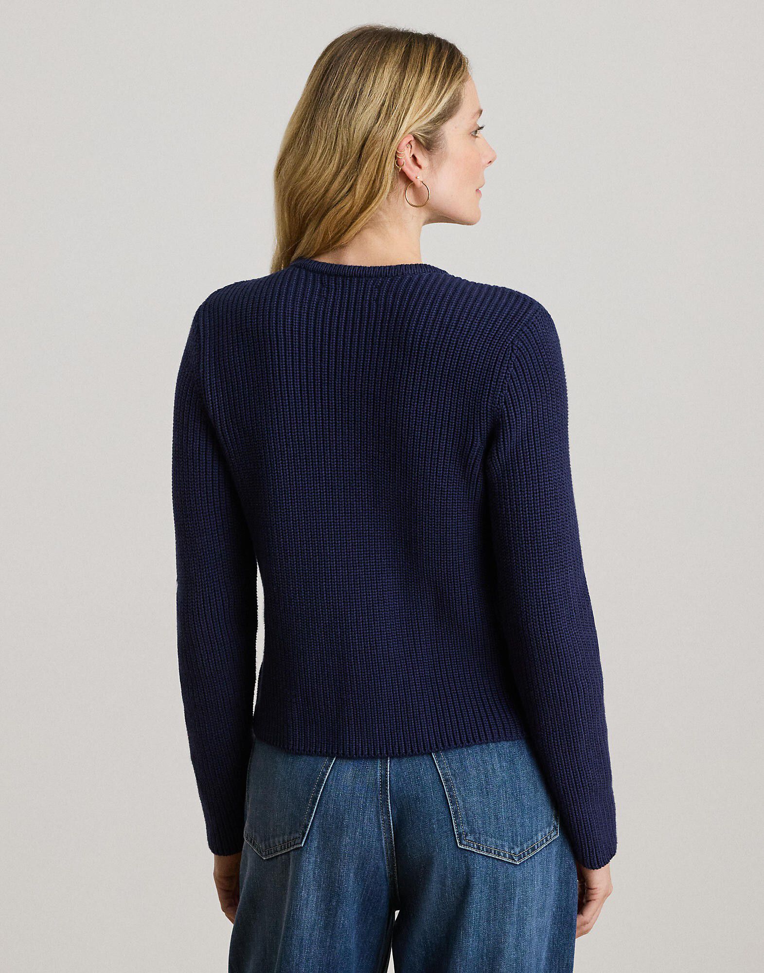 Double-Breasted Cotton Sweater Jacket