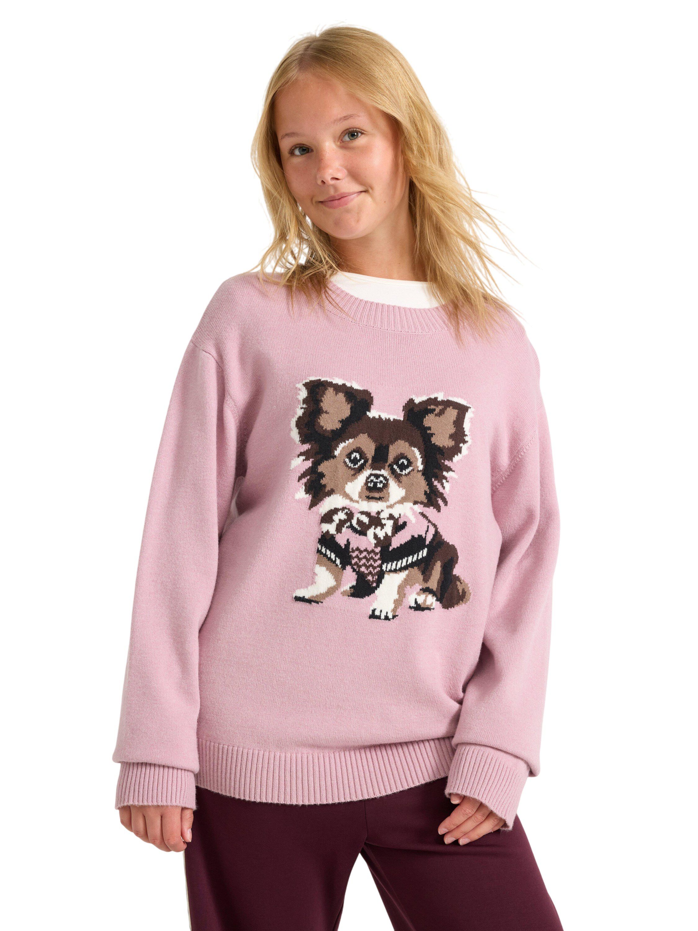 Sweater knitted placement inta