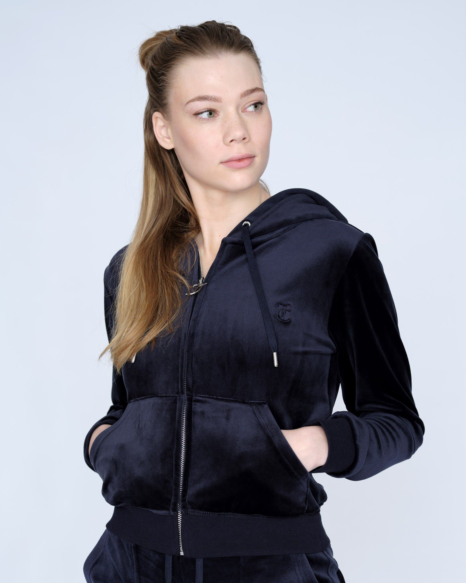 Robertson Classic Velour Zip Trough Hoodie