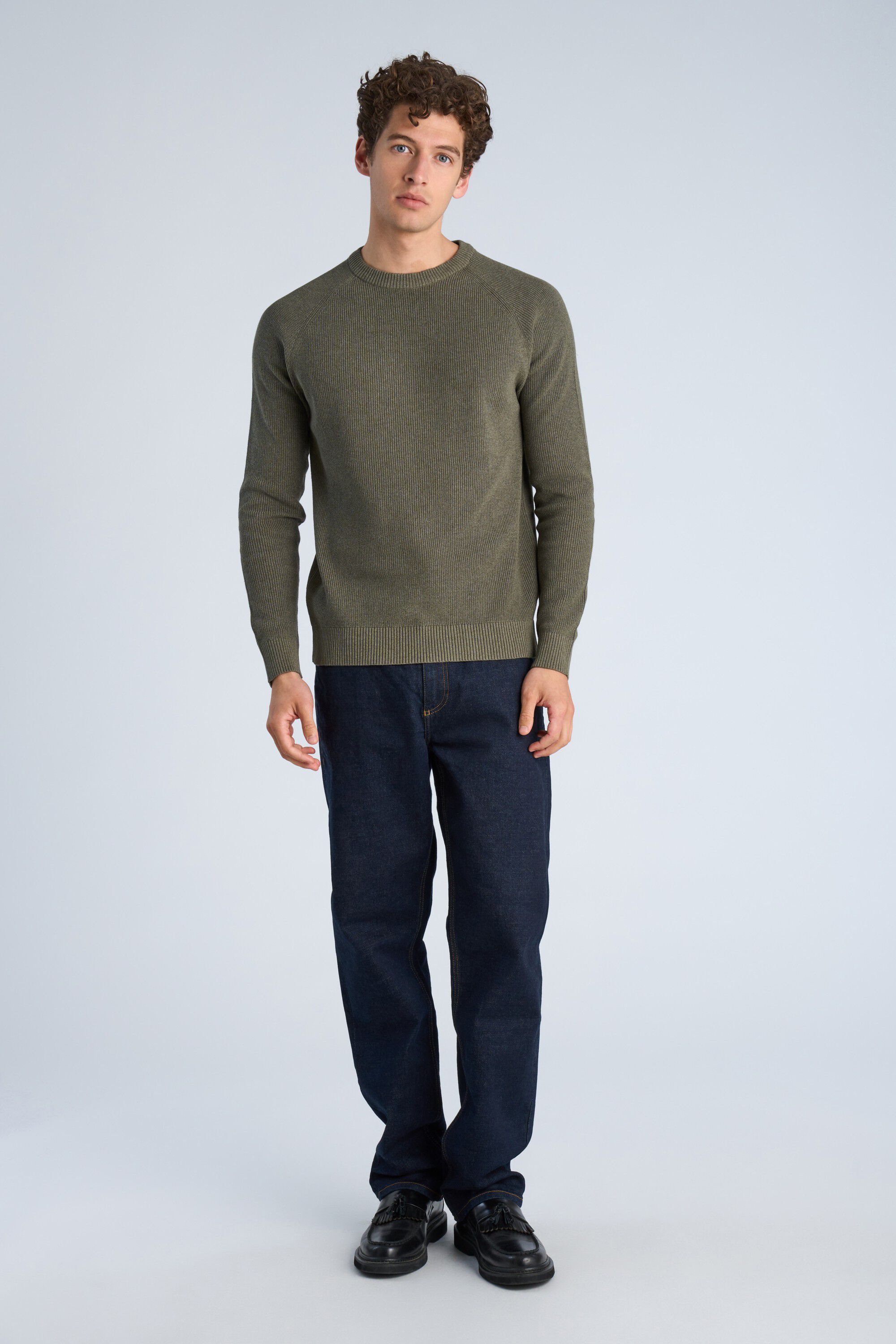 Ribbed L/S o-neck knit