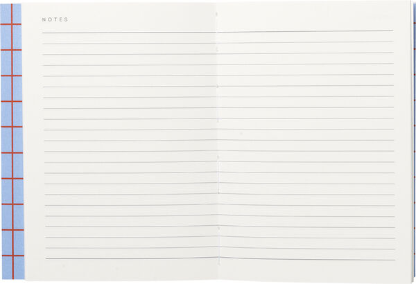 Lille notesbog med syet ryg, Lys blå