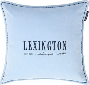 Blue Logo Organic Cotton Velvet Pillow Cover