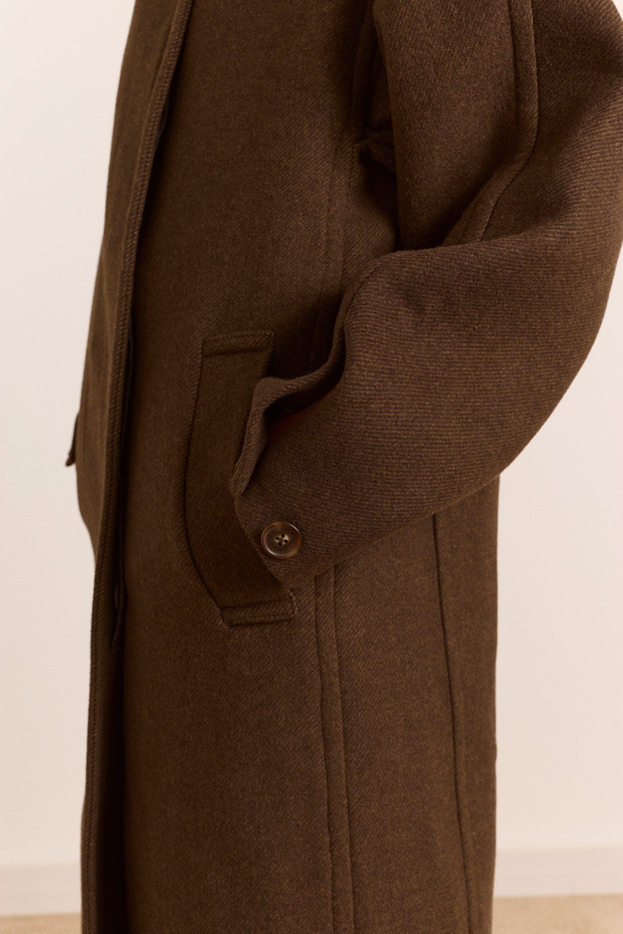 AGNES WOOL COAT- CHOCOLATE
