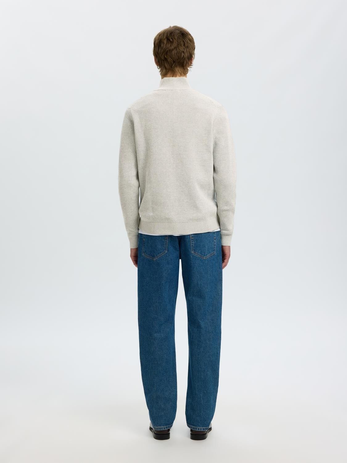 Slmdane Ls Knit Structure Half Zip Noos