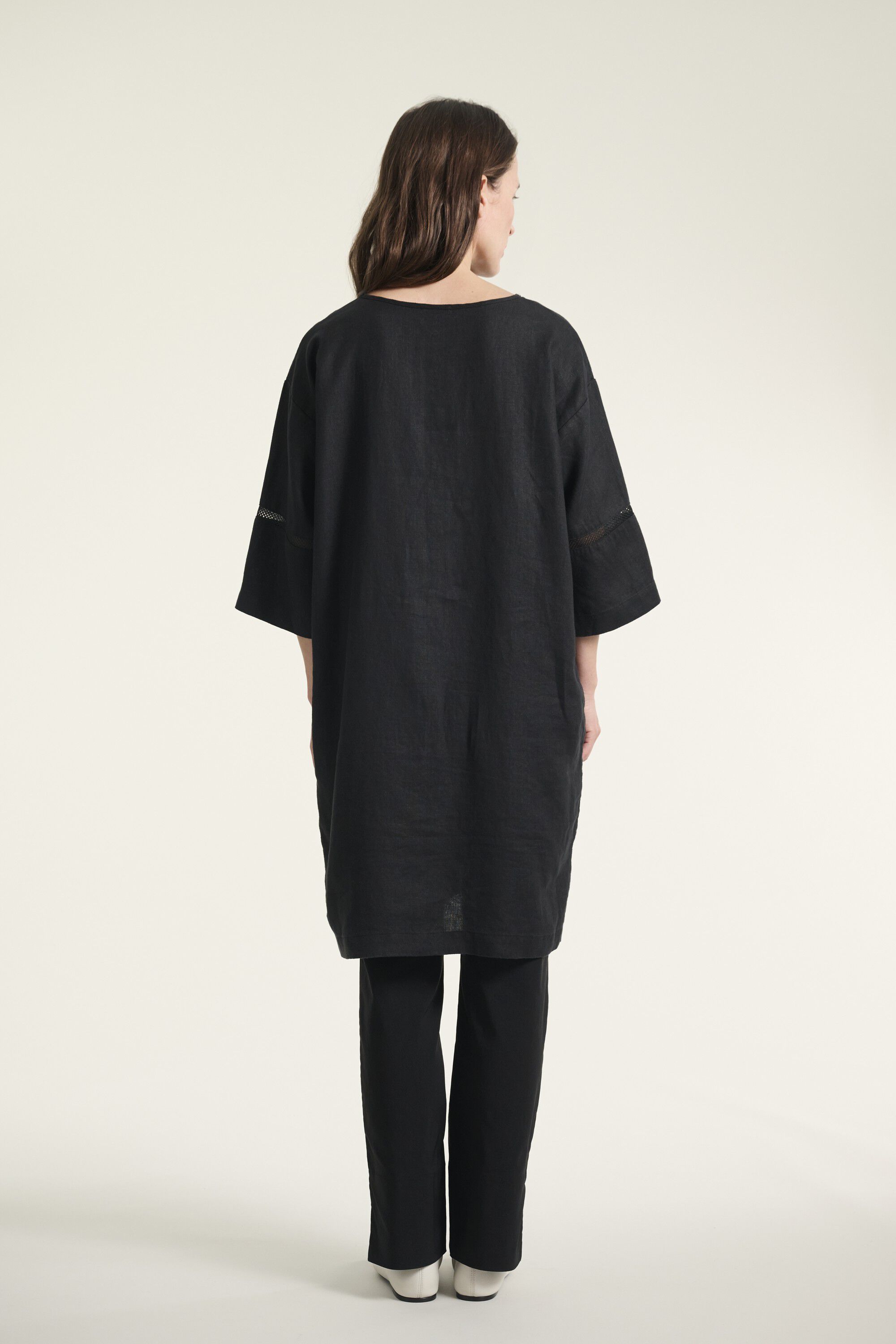 Lazy linen kjole med paneler