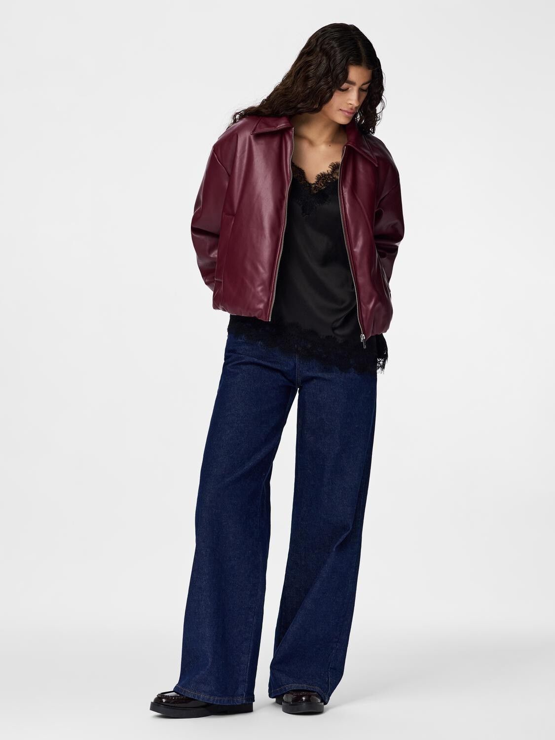 Pclara Padded Coated Bomber Jacket