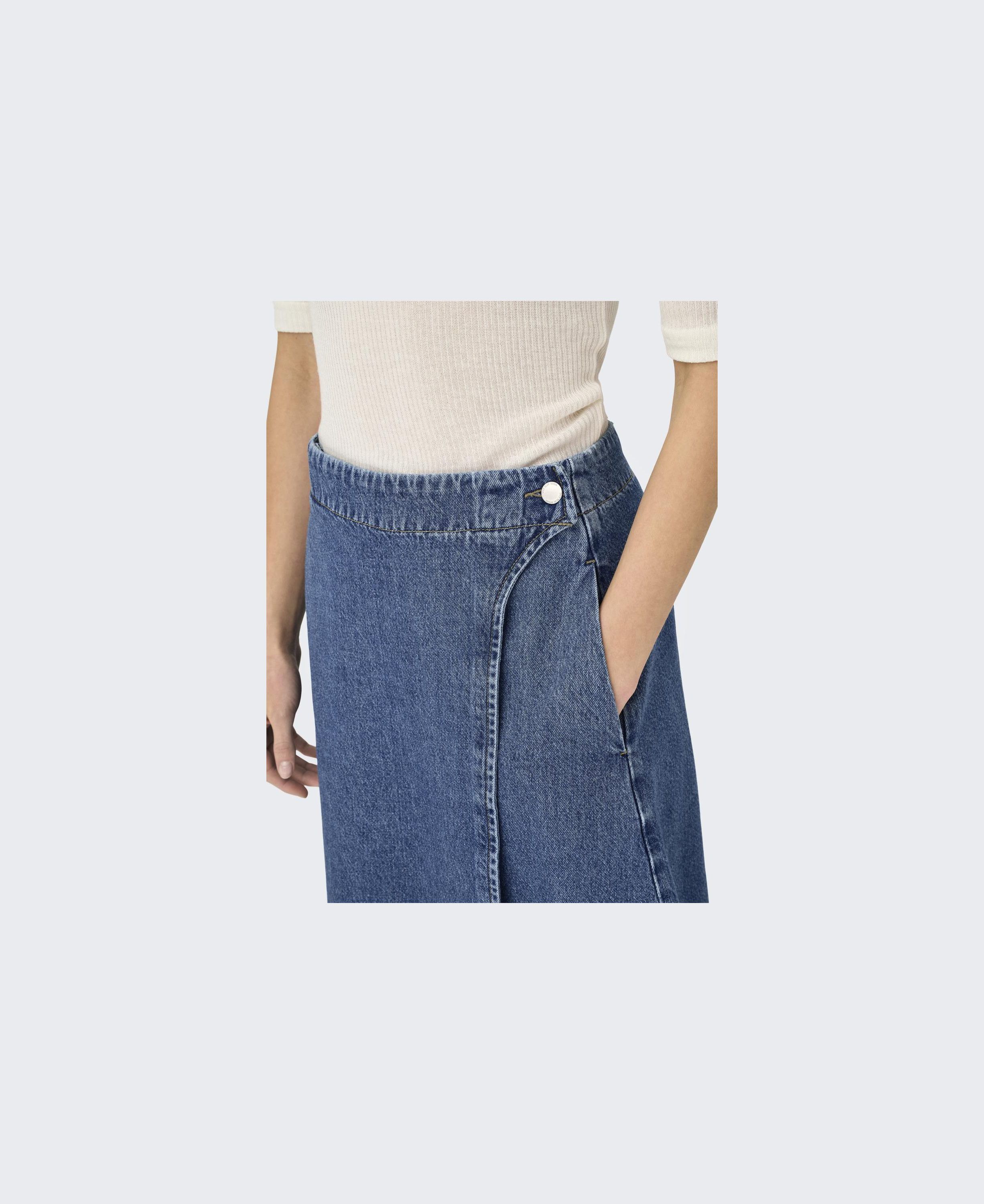 ONLTHEA WRAP MIDI SKIRT DNM CS DOT