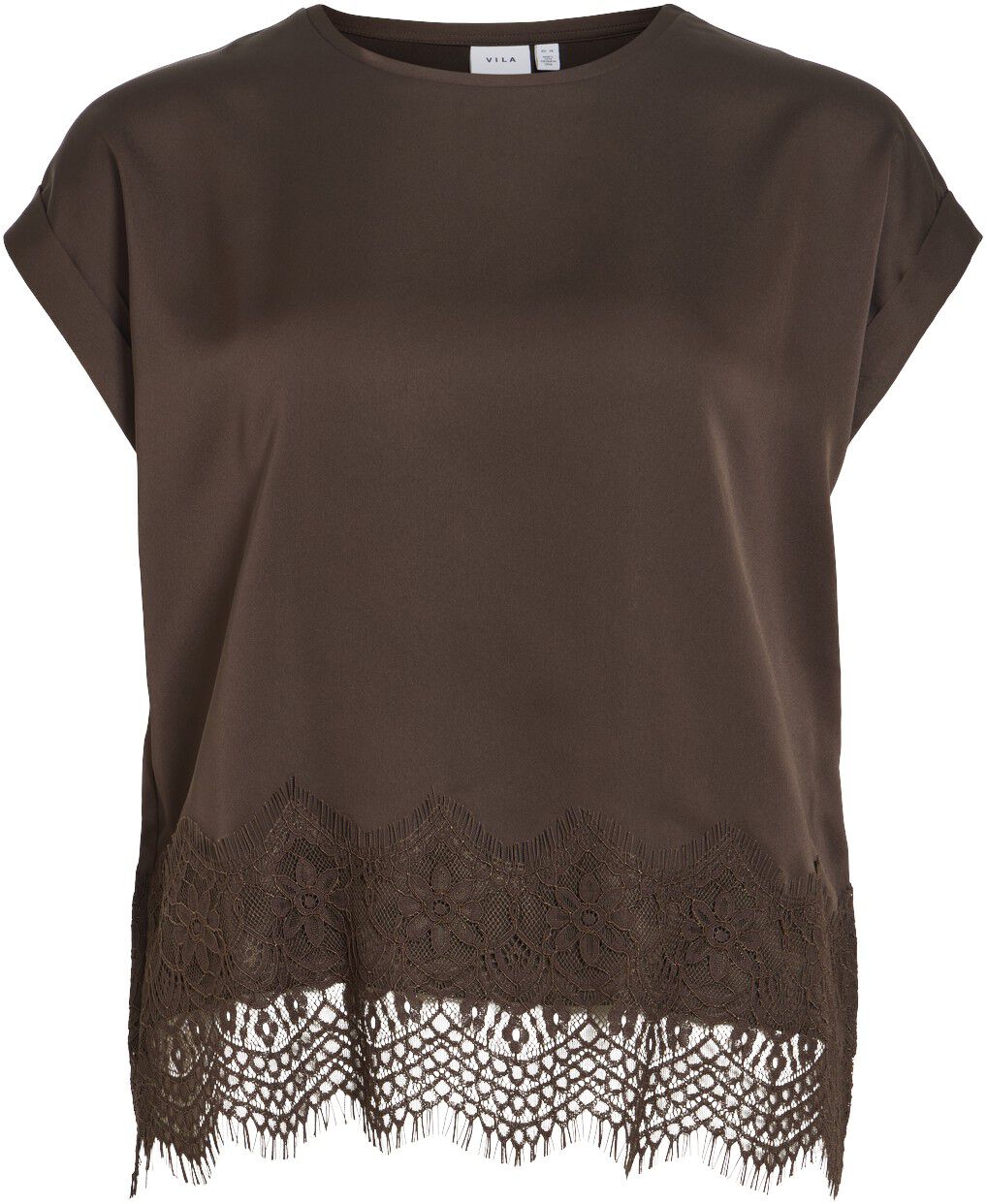 VIELLETTE S/S FULL SATIN LACE TOP -