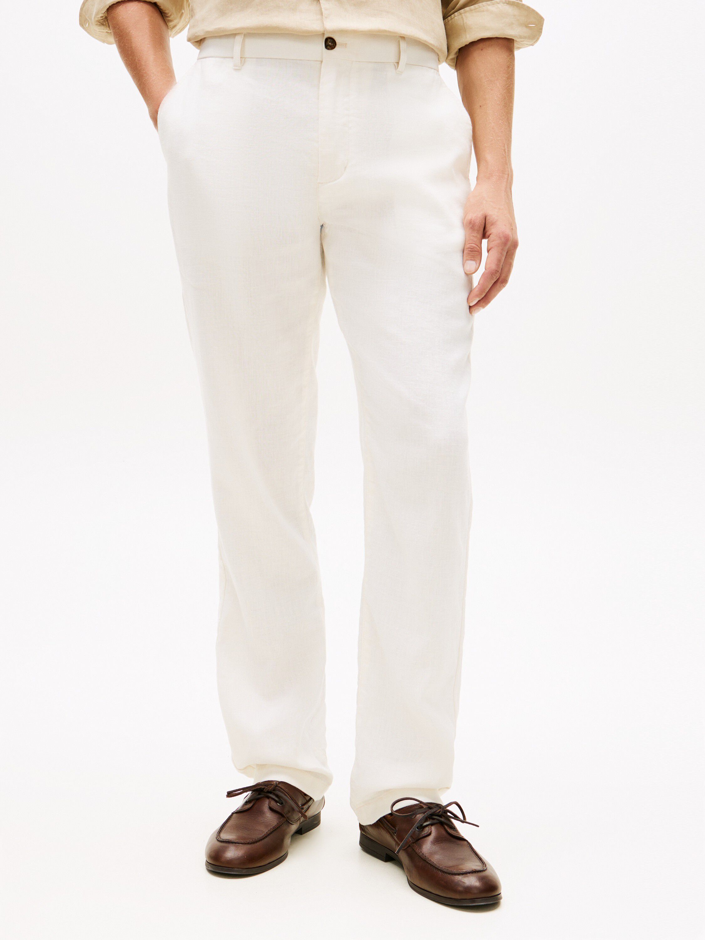 Denton Straight Leg Linen Blend Chinos