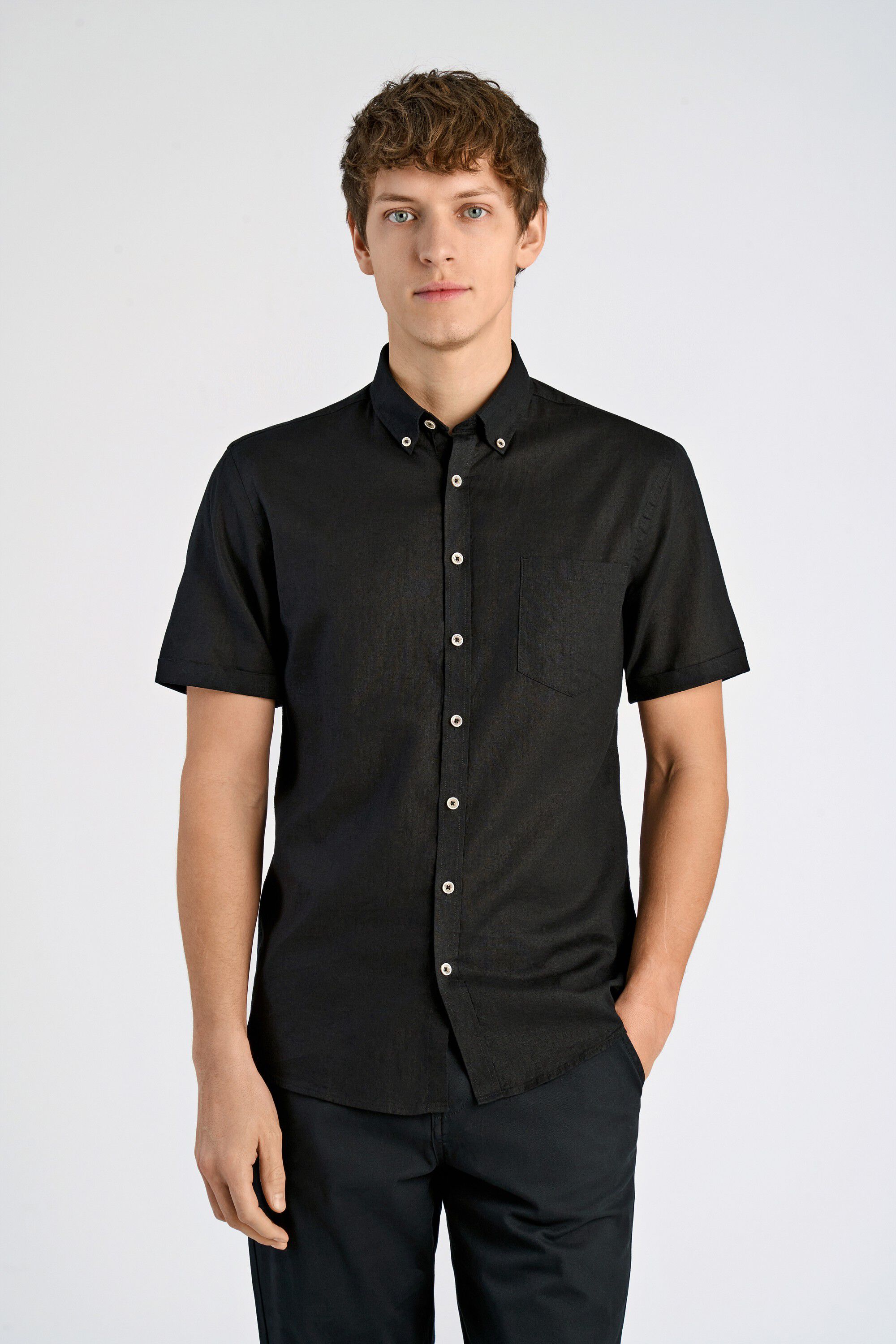 Cotton/linen shirt S/S