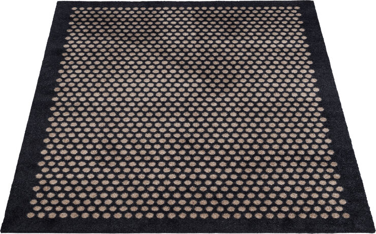 Løber 130x90 cm, dot sort/sand