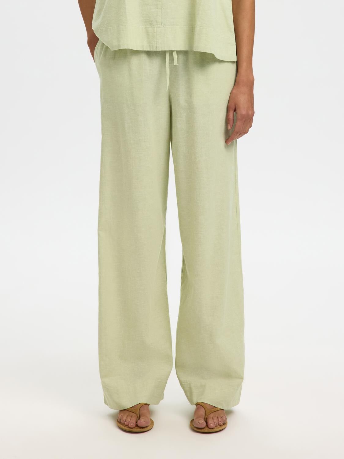 Slwluisa Mw Wide Linen Blend Pant Noos