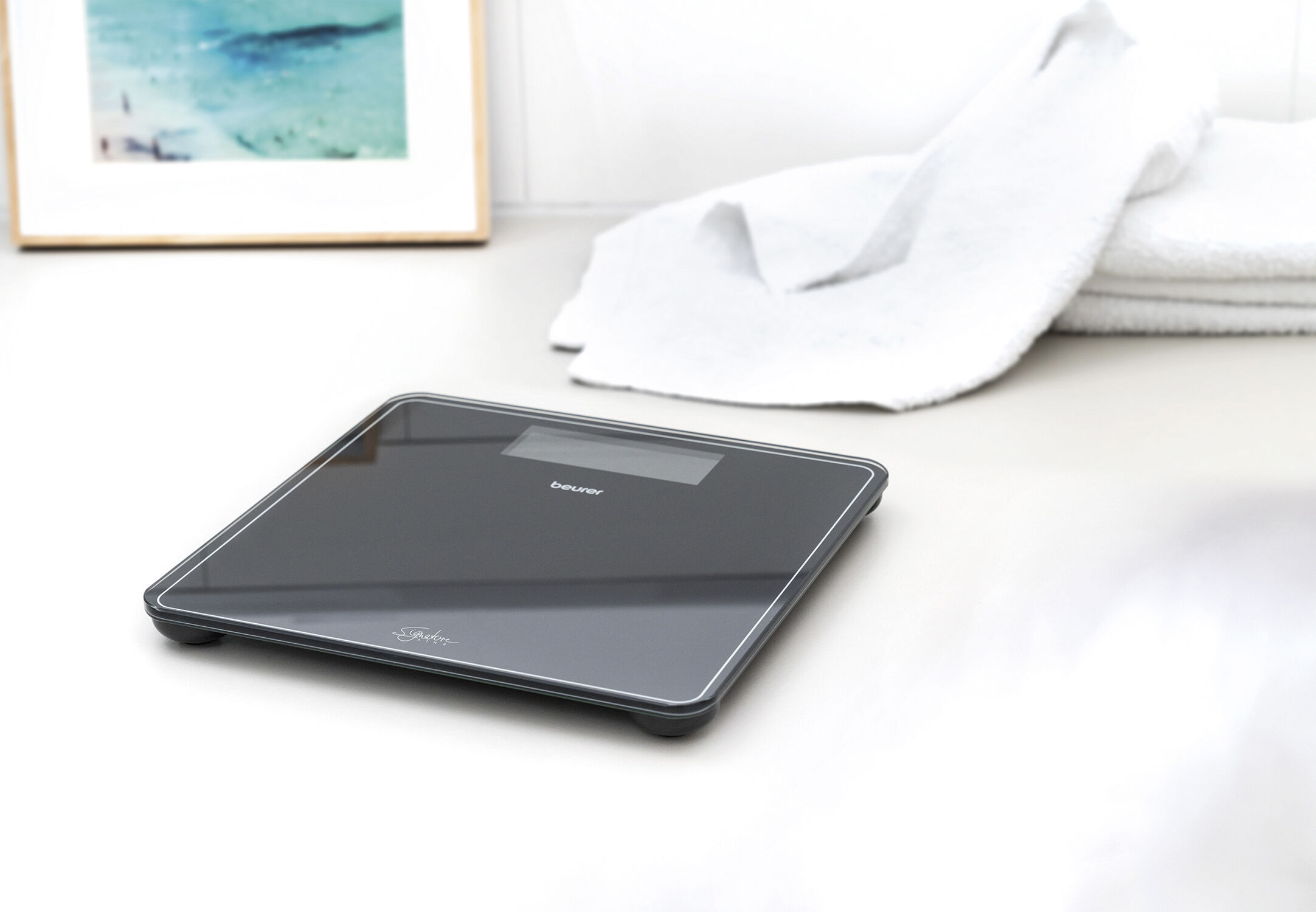 Svart badevekt i glass GS 400