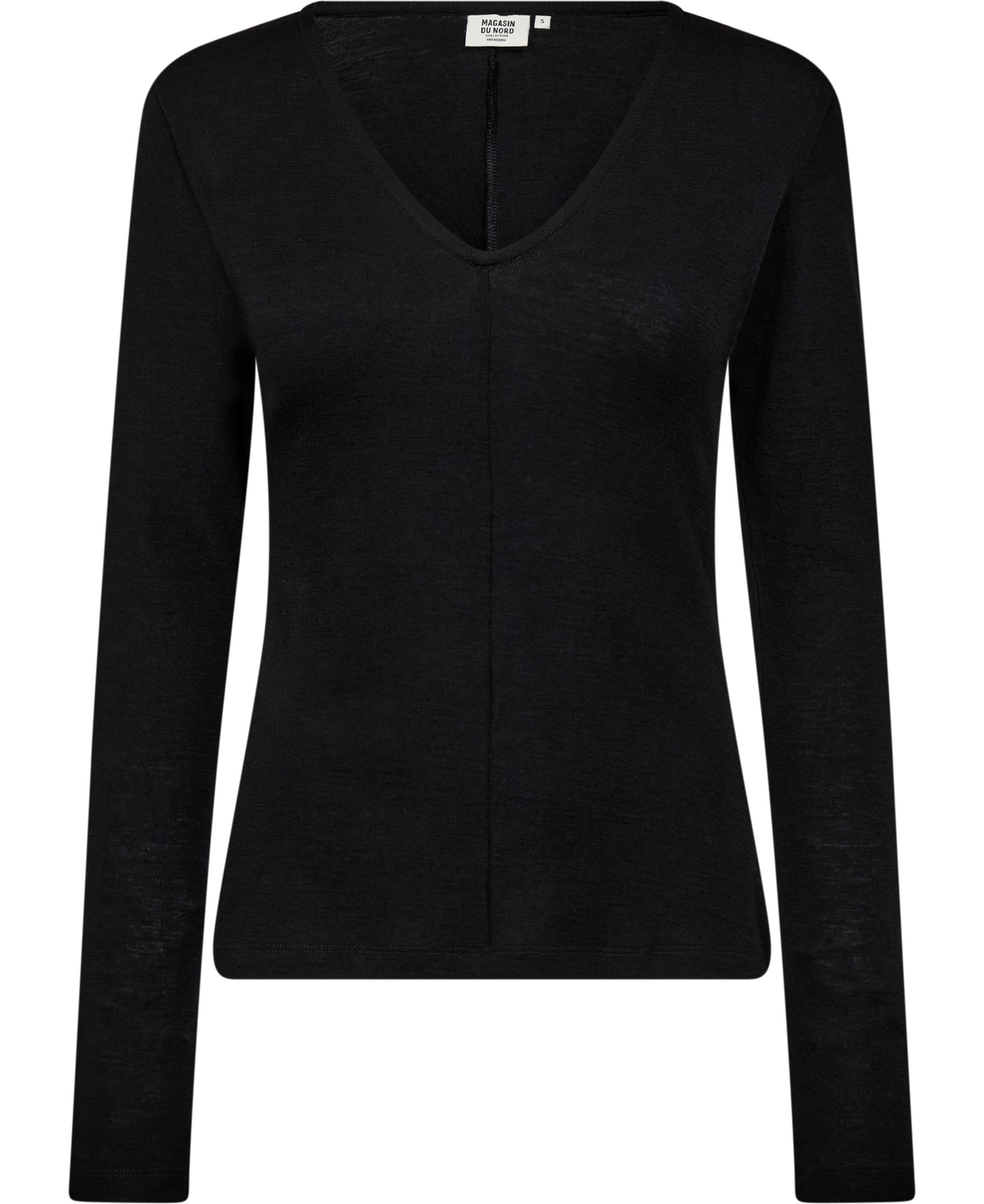 Cilla 16 V-halset bluse - 100% merino wool RWS