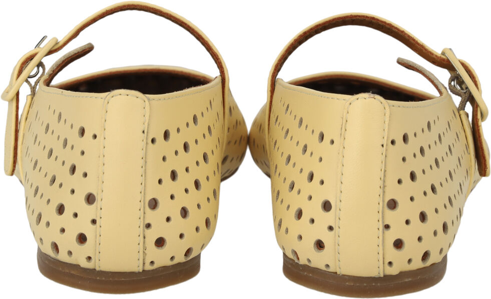 Bl&oslash;d ballerina med dekorativt hulm&oslash;