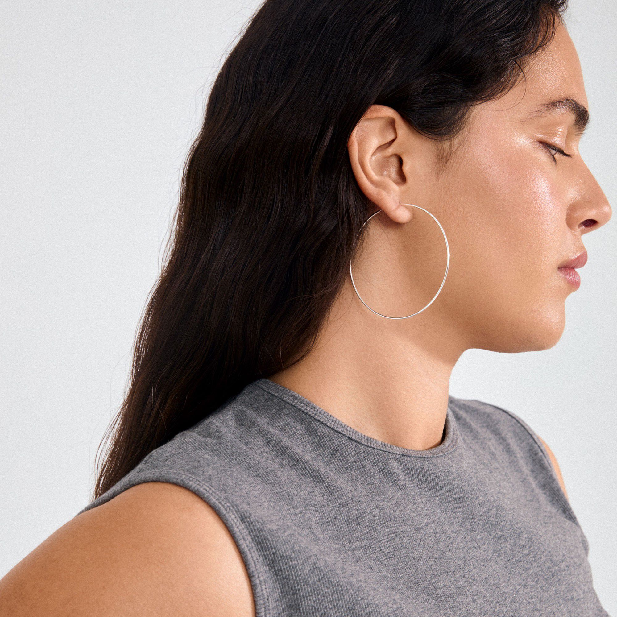 SANNE X-large hoop earrings silver-plated