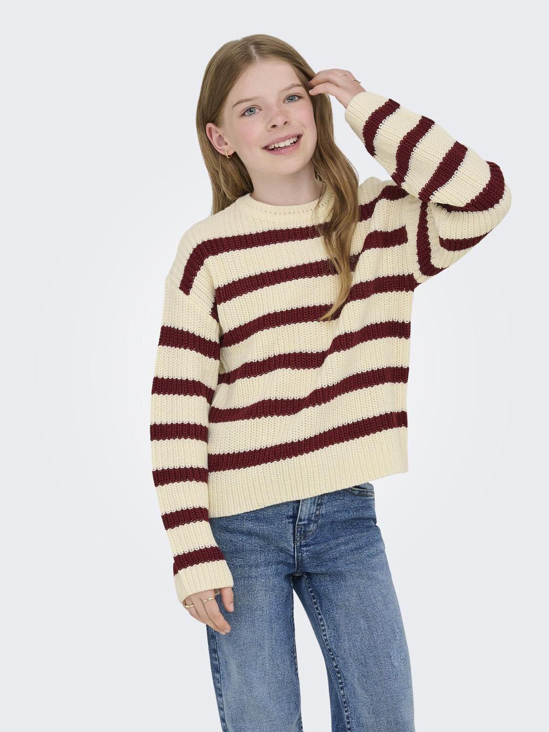 KOGJUSTY L/S STRIPE PULLOVER KNT NO