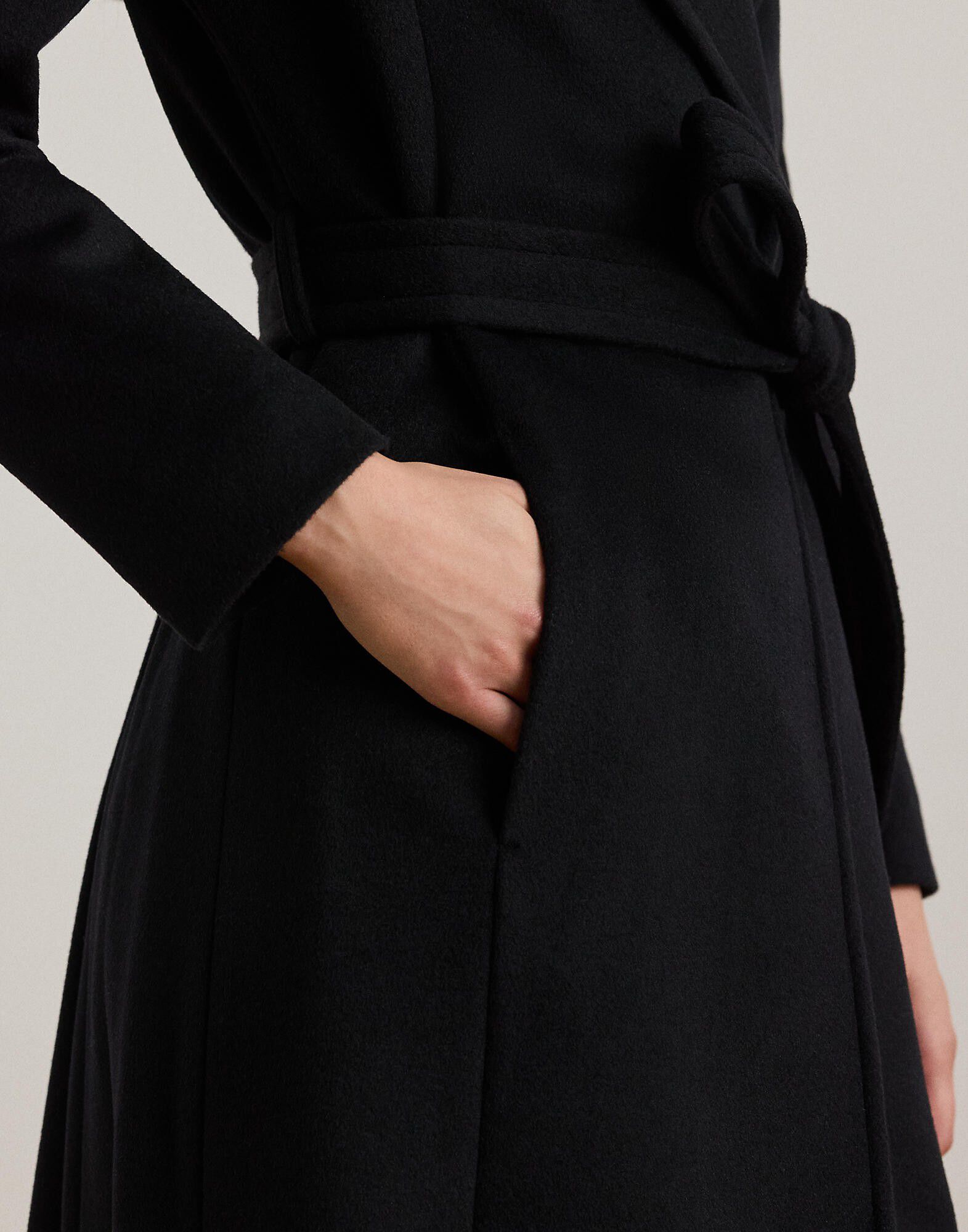 Belted Wool-Blend Wrap Coat