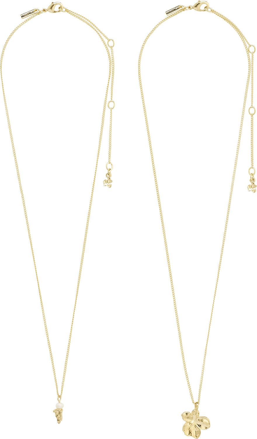 ZHURI recycled necklace 2-in-1 set gold-plated
