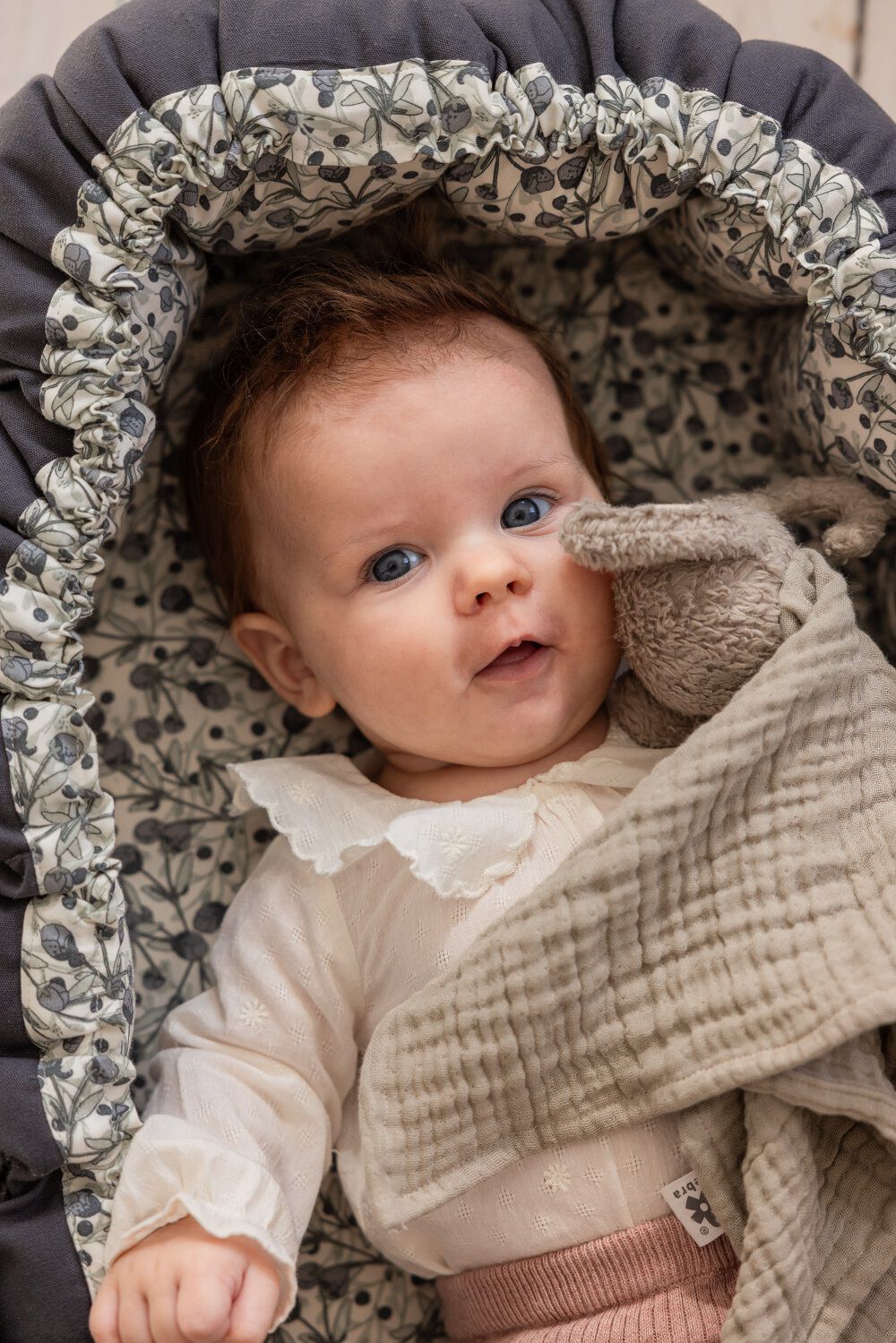 Sebra 3-i-1 Babynest, blue olive