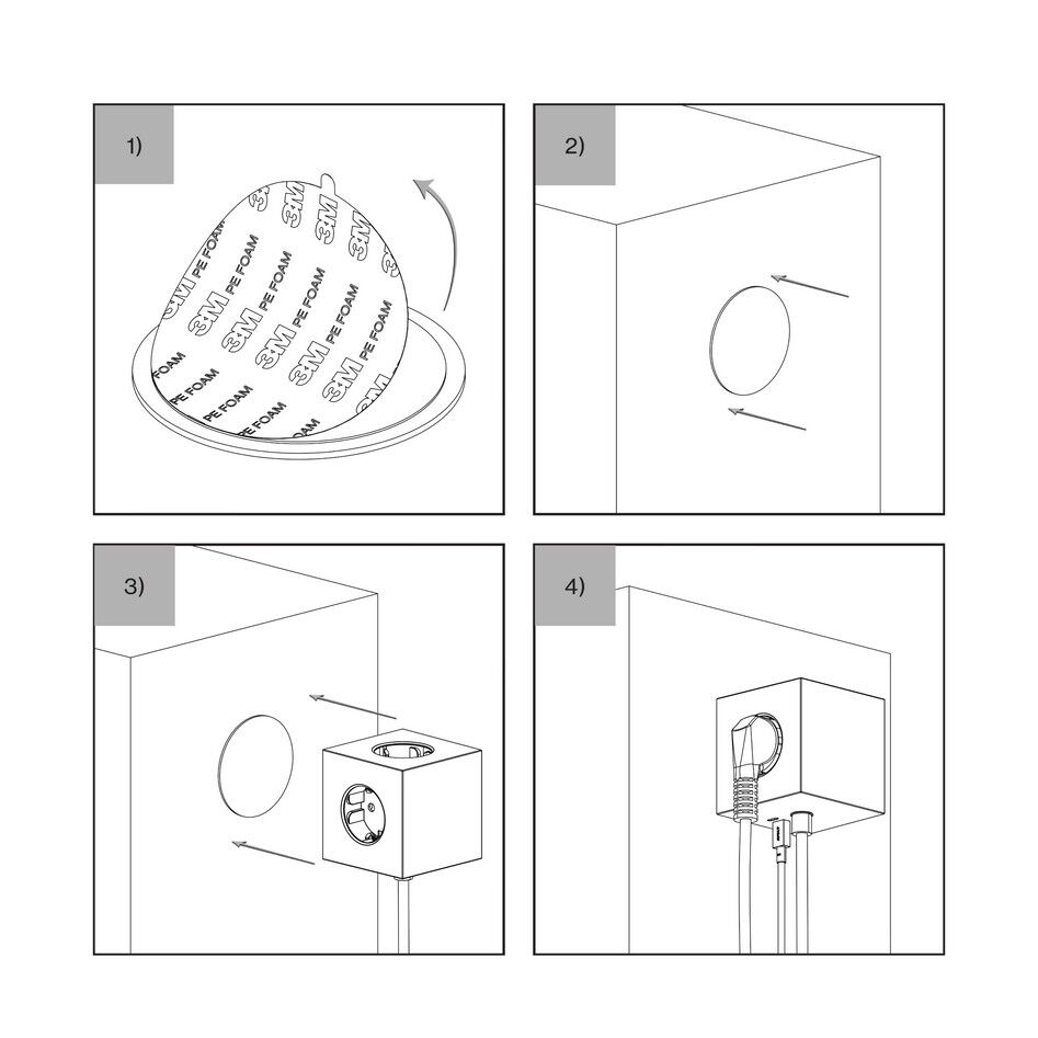 Square 1 - USB-C - 1,8m F EU - Opal White