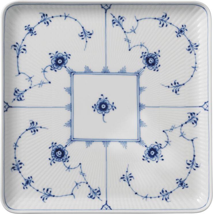 Musselmalet Riflet 20 cm. firkantet tallerken