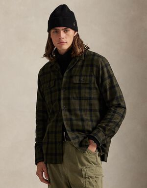 Classic Fit Plaid Flannel Camp Shirt