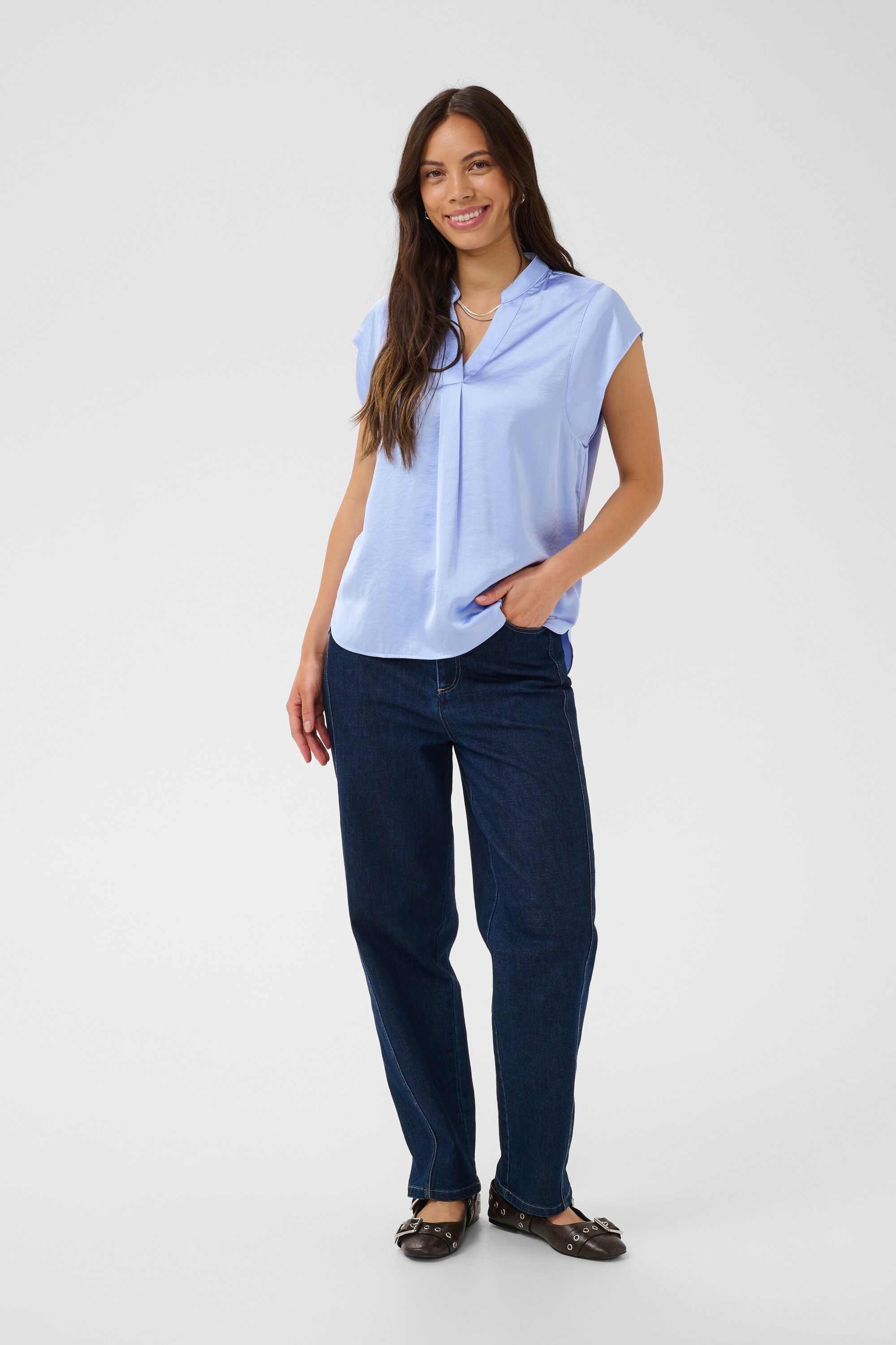 PananSZ Cap Sleeve Blouse