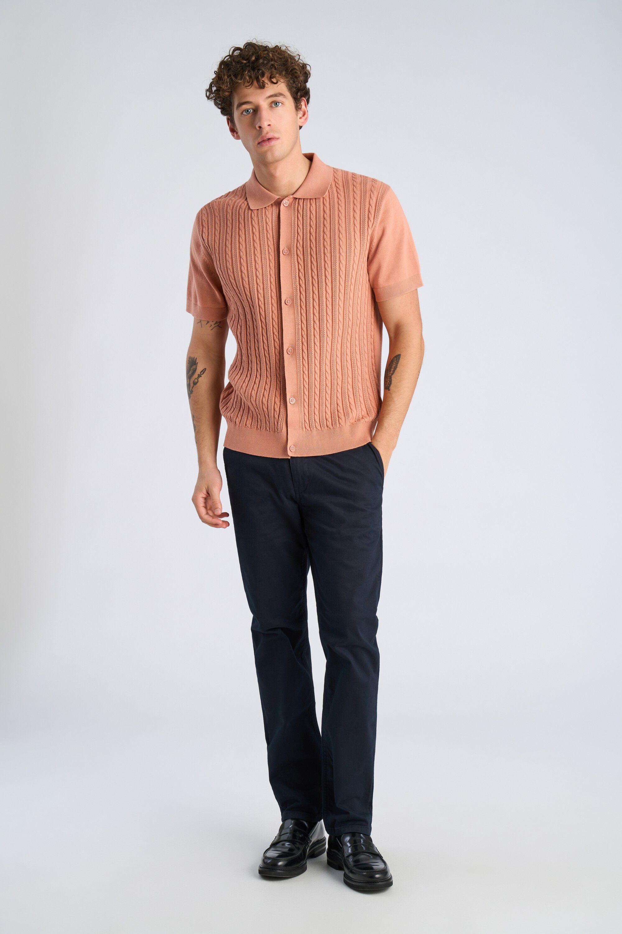 Knitted S/S cable cardigan