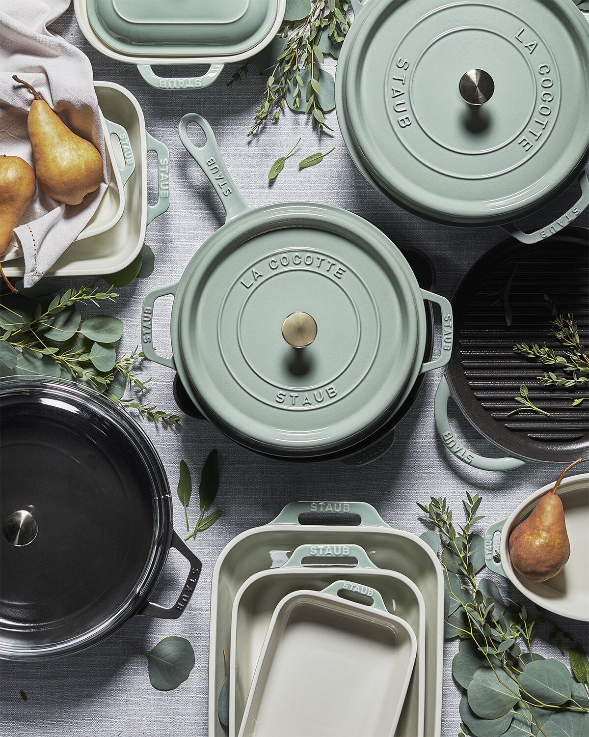 Ceramique Ovnfad s&aelig;t 2 Eukalyptus rekt