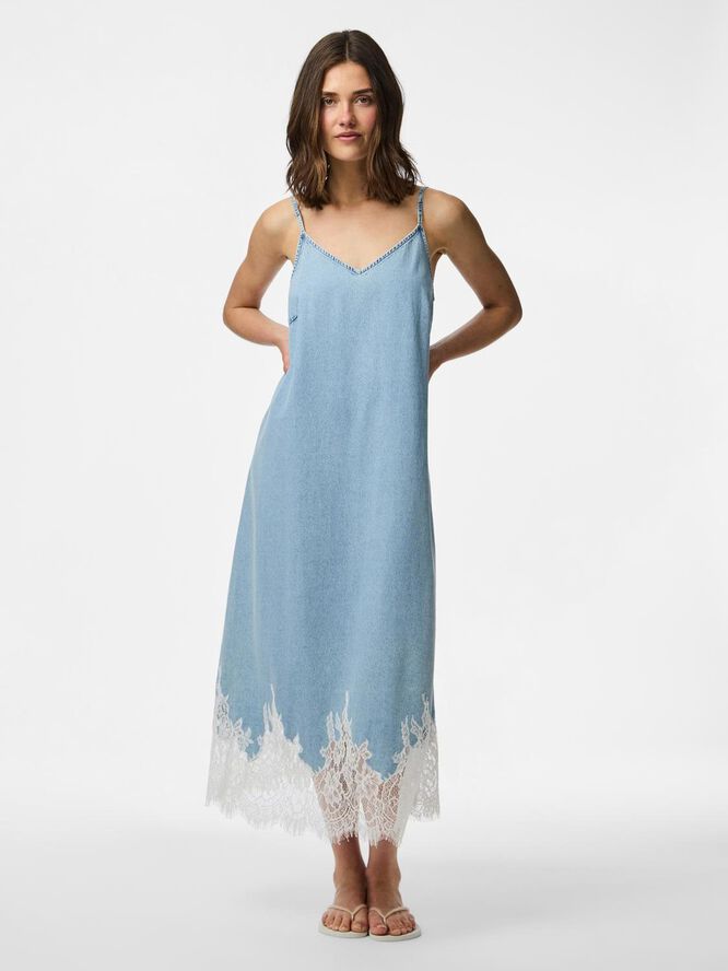 PCFENI SL LACE DENIM MIDI DRESS D2D