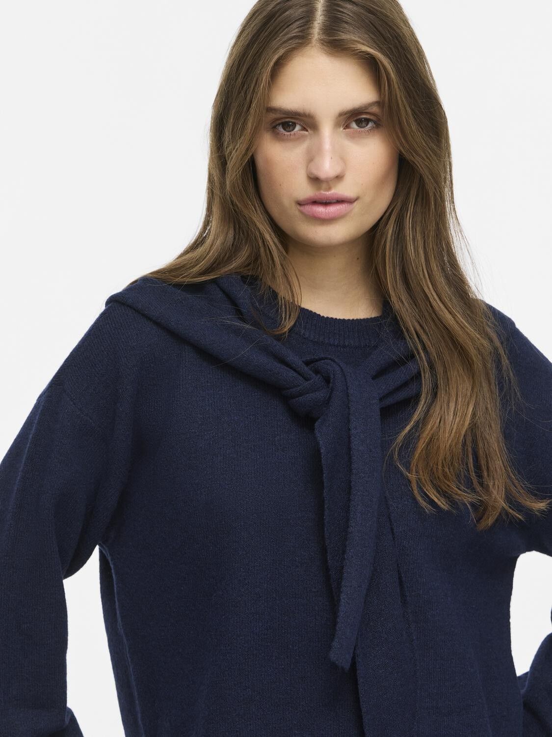 Nmsabrina L/S O-Neck Scarf Knit Top