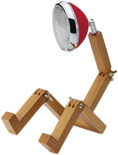 Mini Mr. Wattson Table Lamp, 5V, USB, G4 LED, Ash - Flash Red