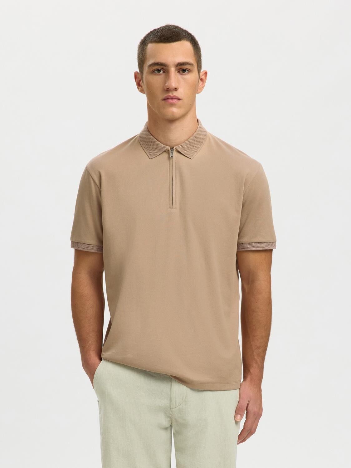 SLMFAVE ZIP SS POLO NOOS