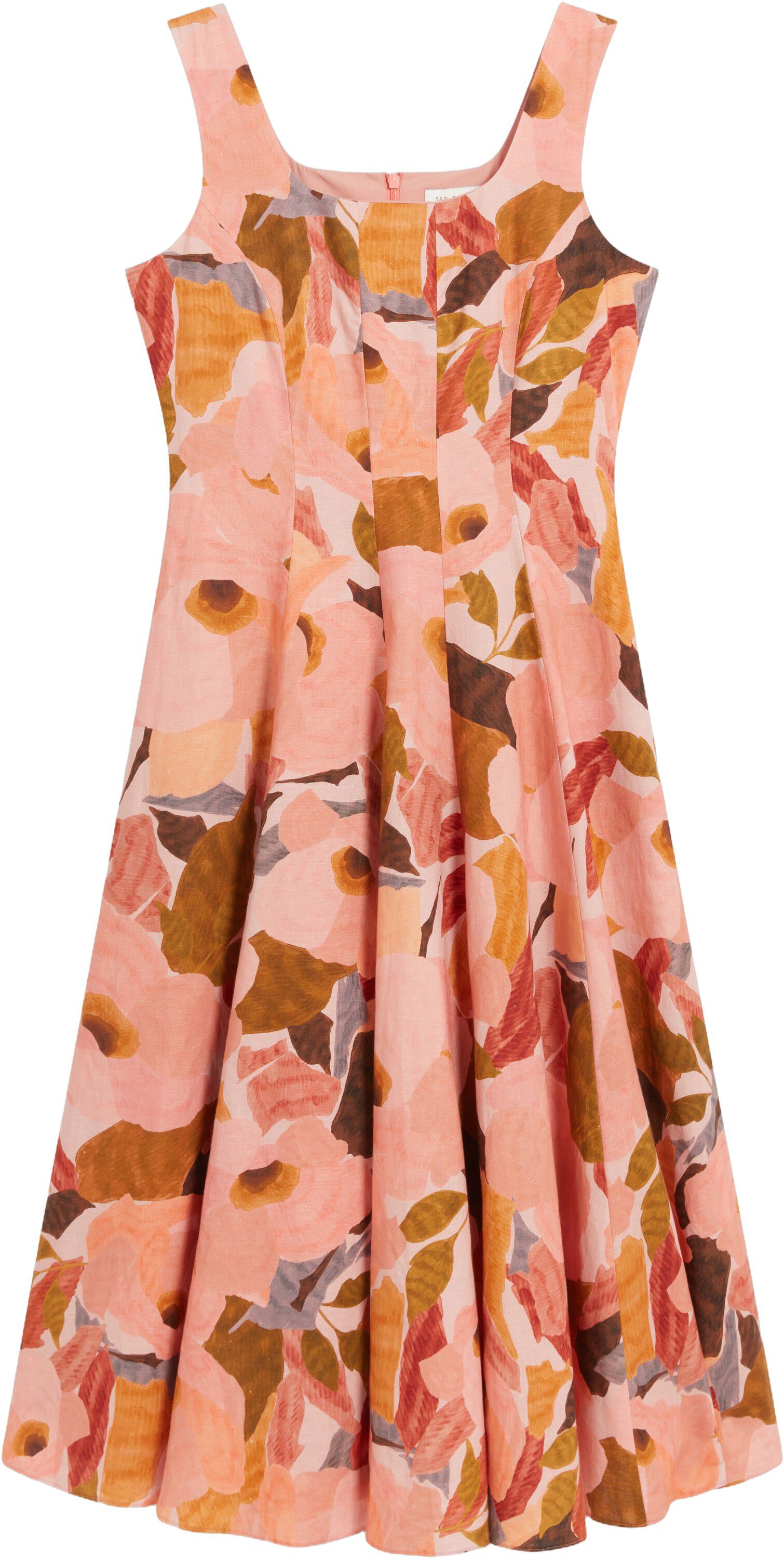 SHIVANA Printed Linen Blend Midi Dr
