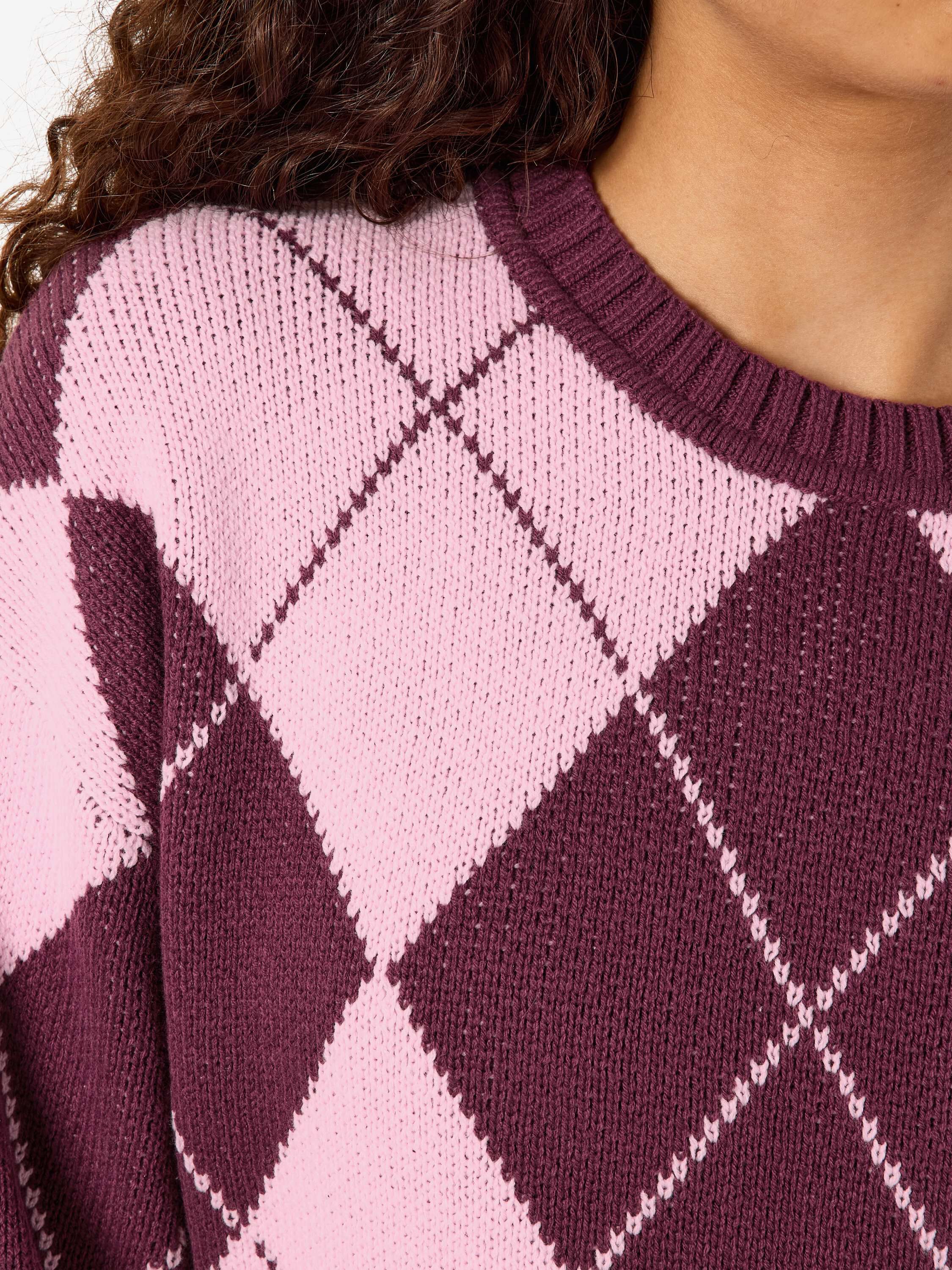 Nmacy L/S O-hals Argyle-strikk