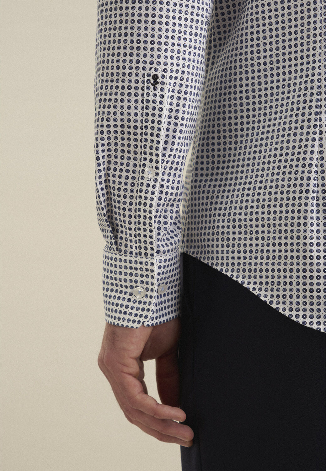 Performance shirt Slim Long sleeve Kent-Collar Print