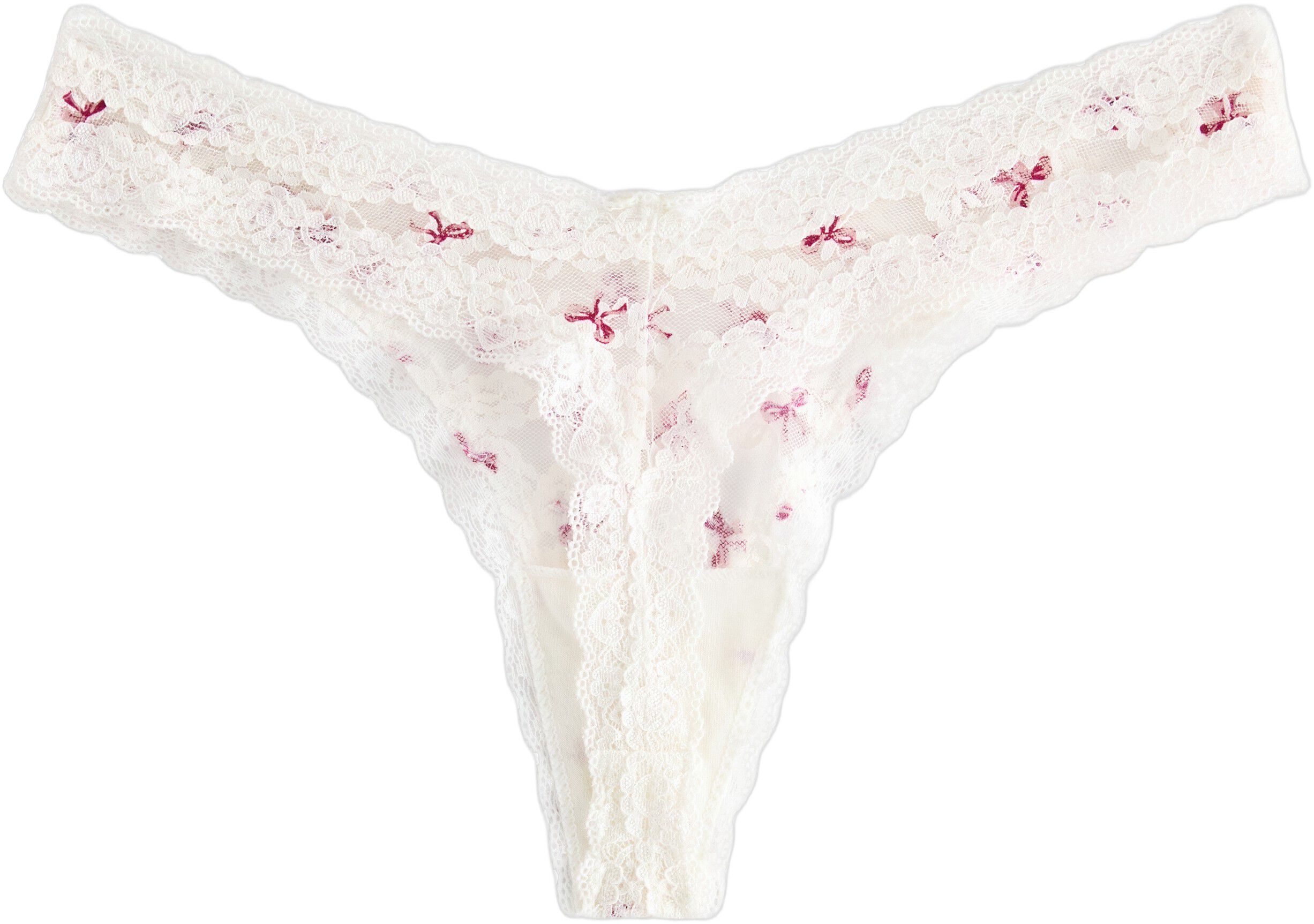 Stringtruse i blonder og mesh med l