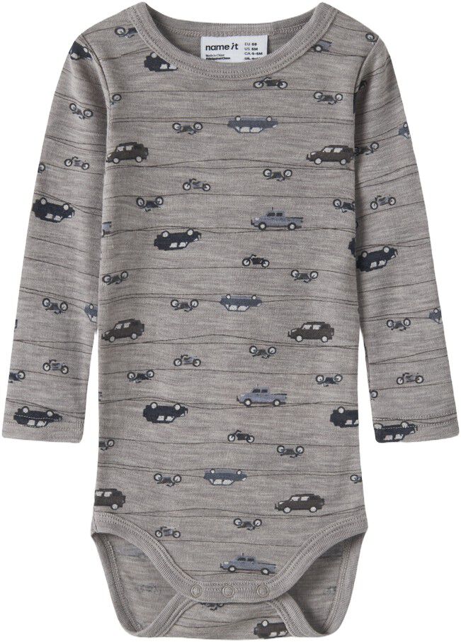 Nbmwang Wool Rib Ls Body Aop Noos